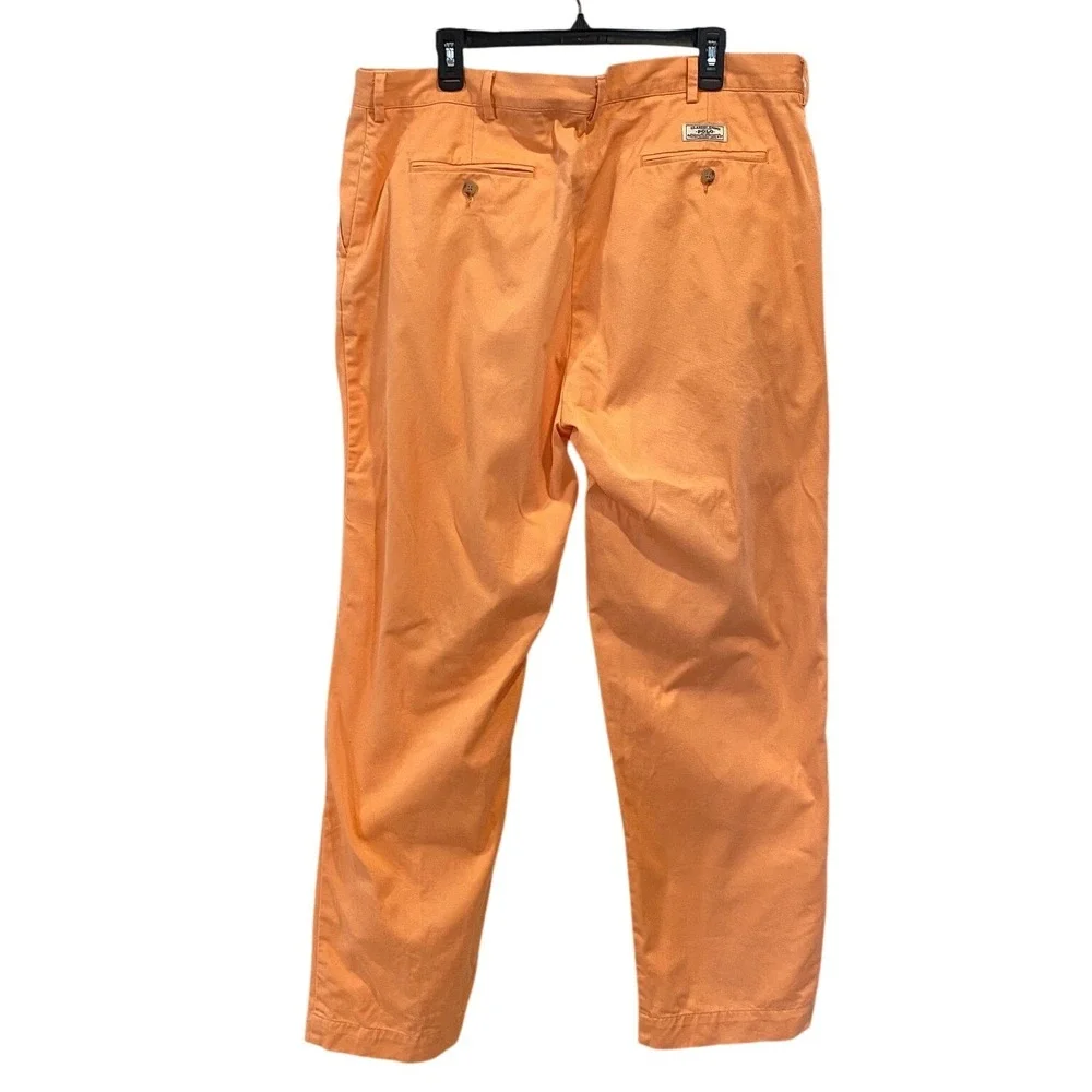 Polo Ralph Lauren Mens Classic Chino Pants Orange 100% Cotton 38/30 Straight Leg